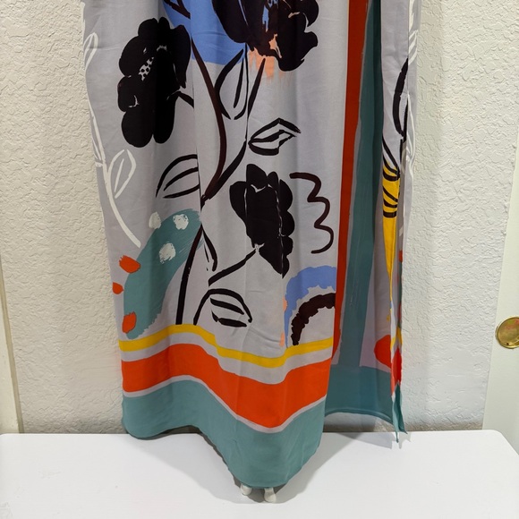 MAEVE by ANTHROPOLOGIE Plein Air maxi skirt floral stripe 1/2 lining Size Large - Picture 8 of 10